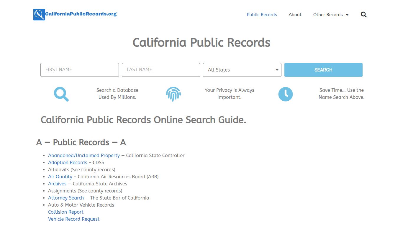 State of California Public Records Guide: CaliforniaPublicRecords.org